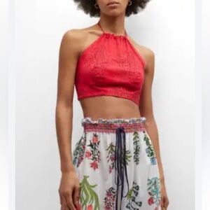 ALIX OF BOHEMIA MARMI REVERSIBLE ROSY RED TIE HALTER TOP RASPBERRY SIZE …